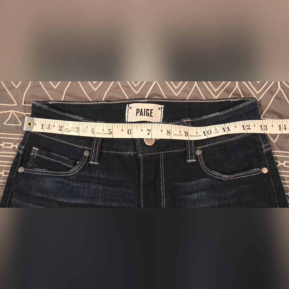 PAIGE Jax Knee Bermuda Denim Shorts Size 23 - Picture 4 of 8
